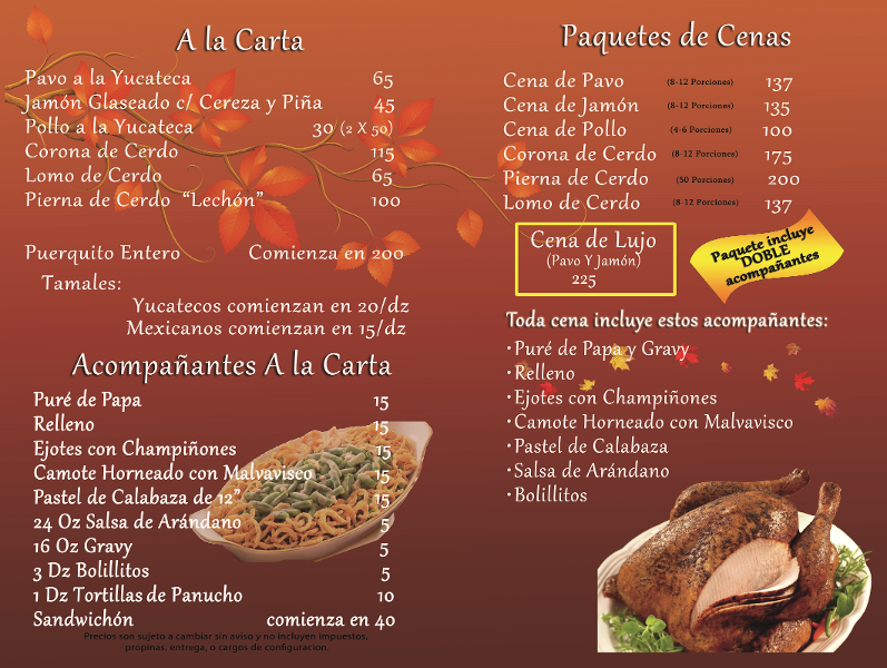 Thanksgiving & Holiday Meals Packages!